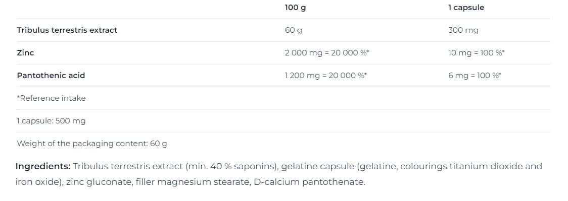 Nutrend - Tribulus terrestris Turbo - 120 kaps