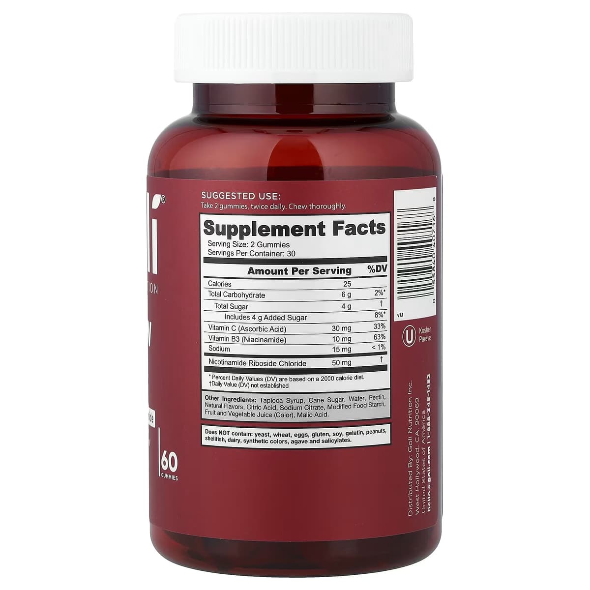 Goli Renew Nad+ Gummies - 60 Gummies