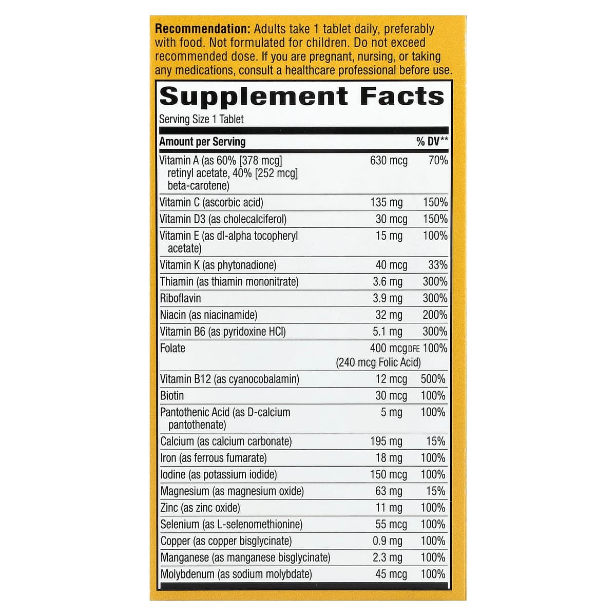Nature'S Way - Alive! Adult Complete Multivitamin - 60 Tabs