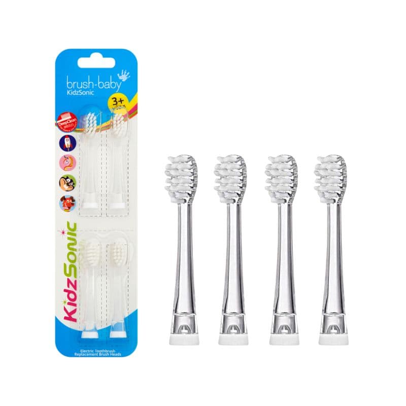 Brush-Baby - KidzSonic Replacement Brush Heads - 4 heads – brush-baby förpackning