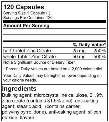 GN Genetic Nutrition - Zinkcitrat - 120 tabletter
