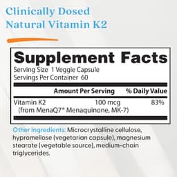 Doctor's Best - Natural Vitamin K2 MK-7 With Menaq7 - 60 Vcaps