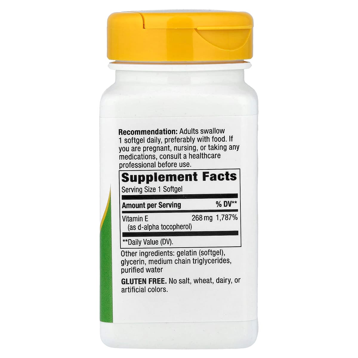 Nature's Way - Vitamin E D-Alpha Tocopherol - 100 Sgels
