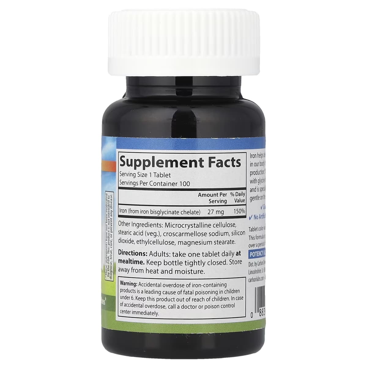 Carlson Labs - Chelated Iron - 100 Tablets