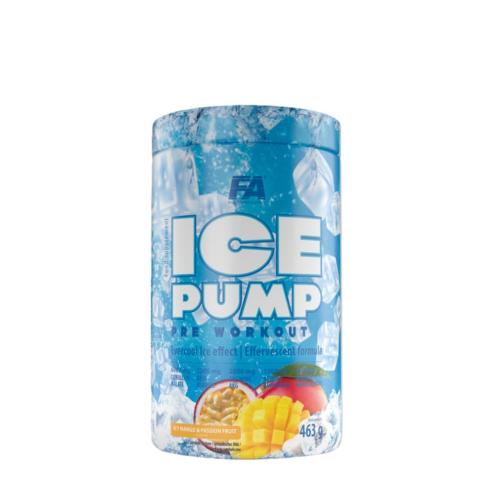 FA - Ice Pump Pre Workout, Icy Mango & Passion Fruit - 463g – FA förpackning