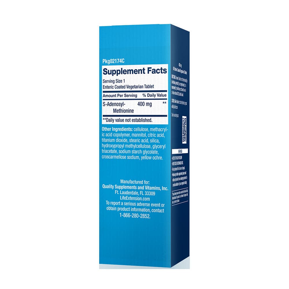Life Extension - SAMe S-Adenosyl-Methionine, 400mg - 60 Enteric Coated Tabs