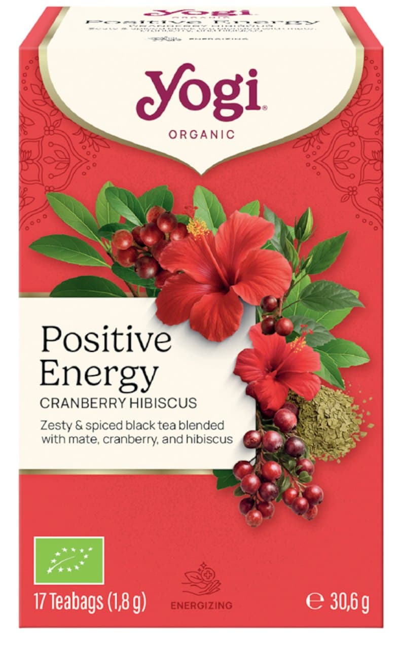 Yogi - Positive Energy - 17 Teabags (1.8g each, 30.6g total) – Yogi förpackning