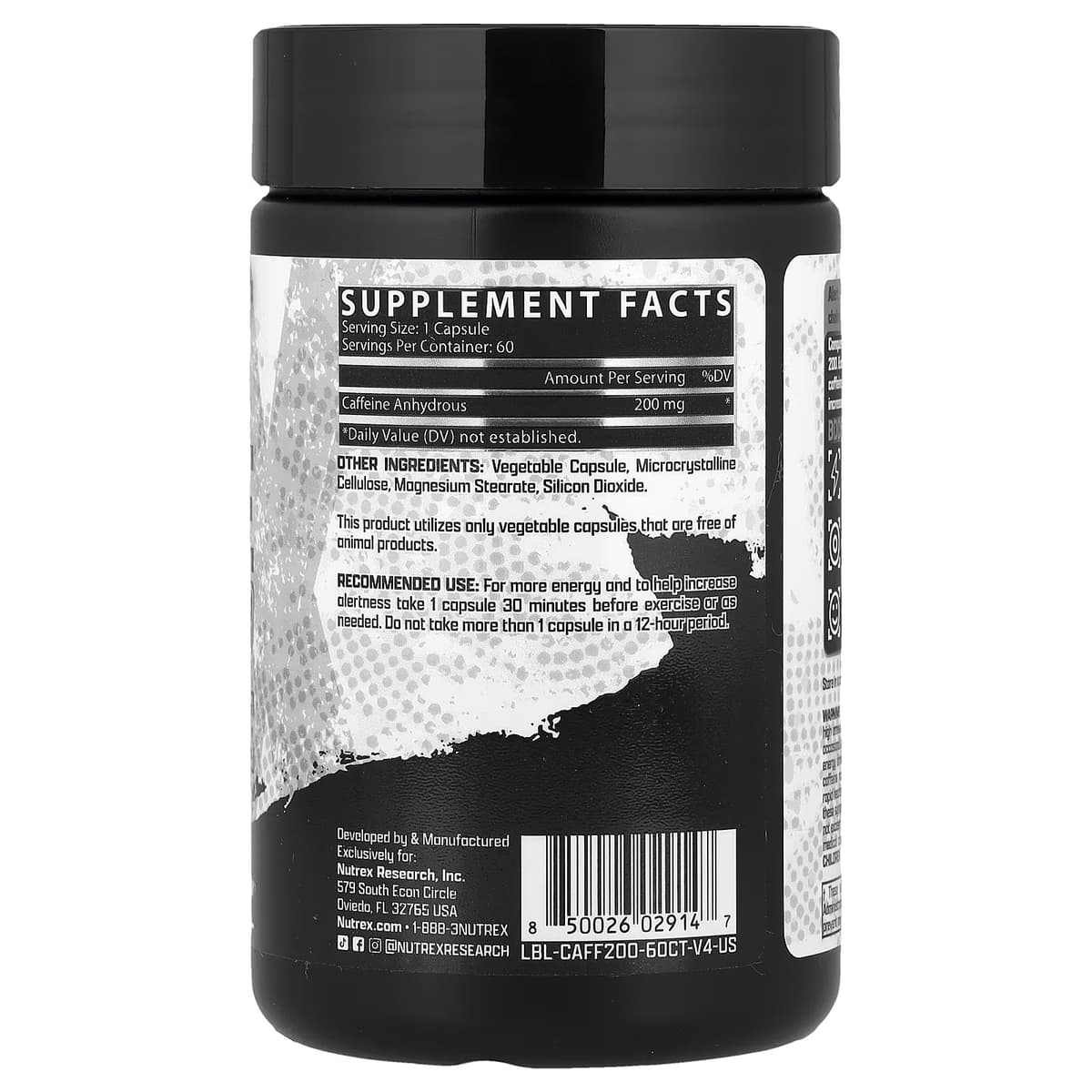 Nutrex Research - Kofeiini 200 - 60 Kapselia