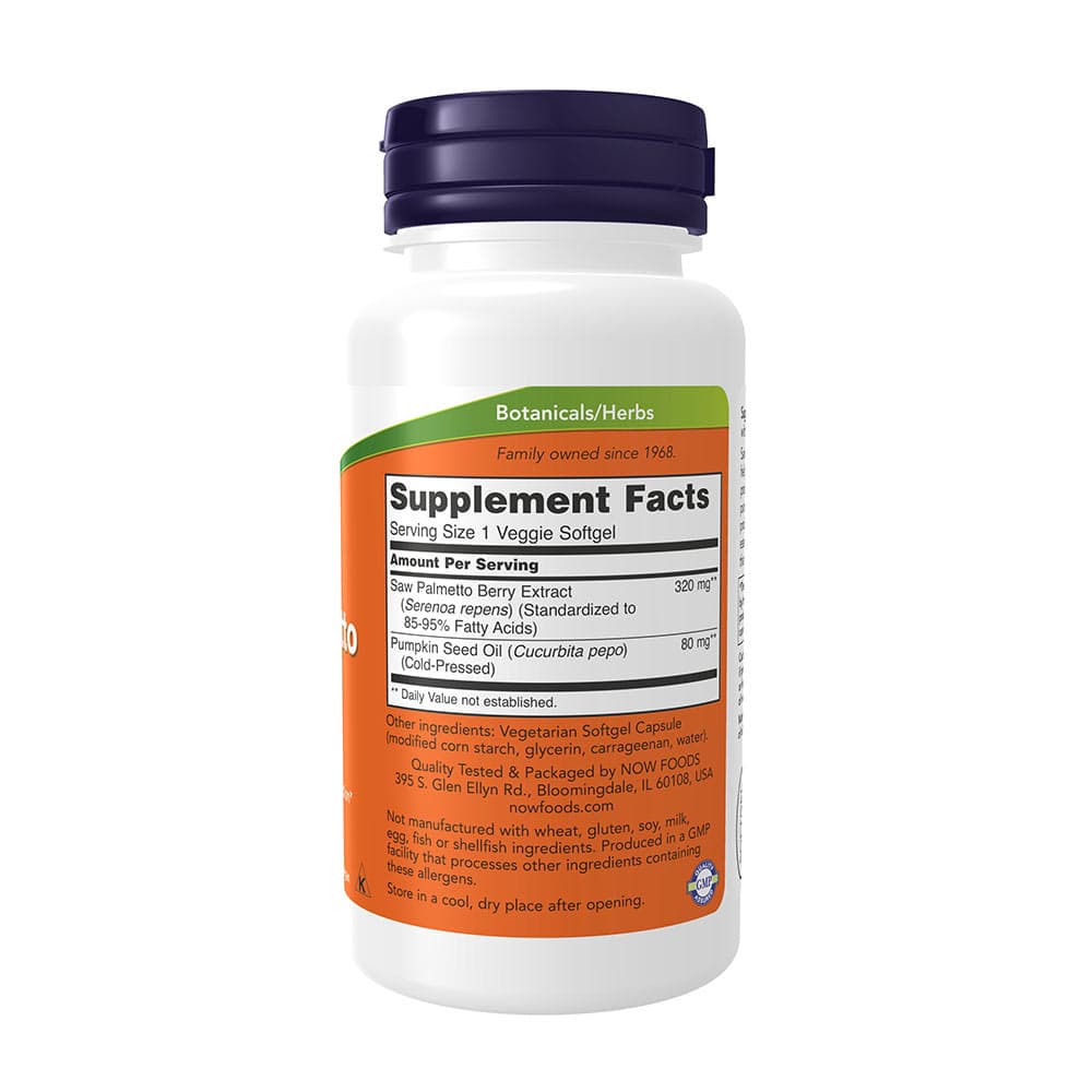 NOW Foods - Saw Palmetto-ekstrakt med græskarkerneolie - 90 kapsler