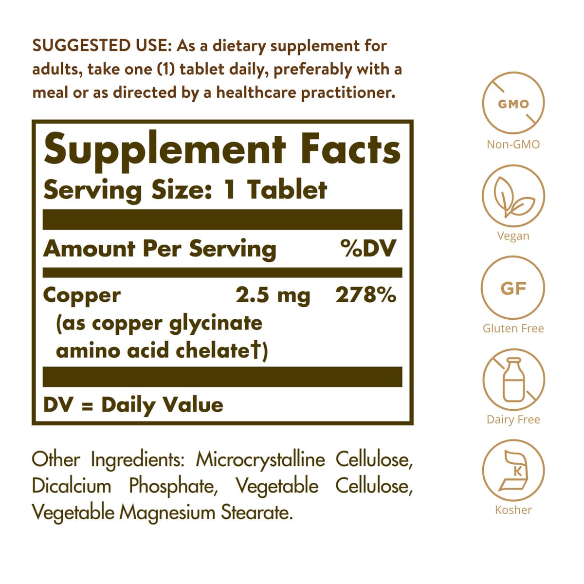 Solgar - Chelateret Kobber - 100 Tabs