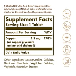 Solgar - Chelated Copper - 100 Tabs