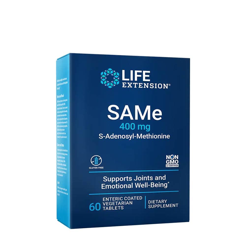 Life Extension - SAMe S-Adenosyl-Methionine, 400mg - 60 Enteric Coated Tabs – Life Extension förpackning
