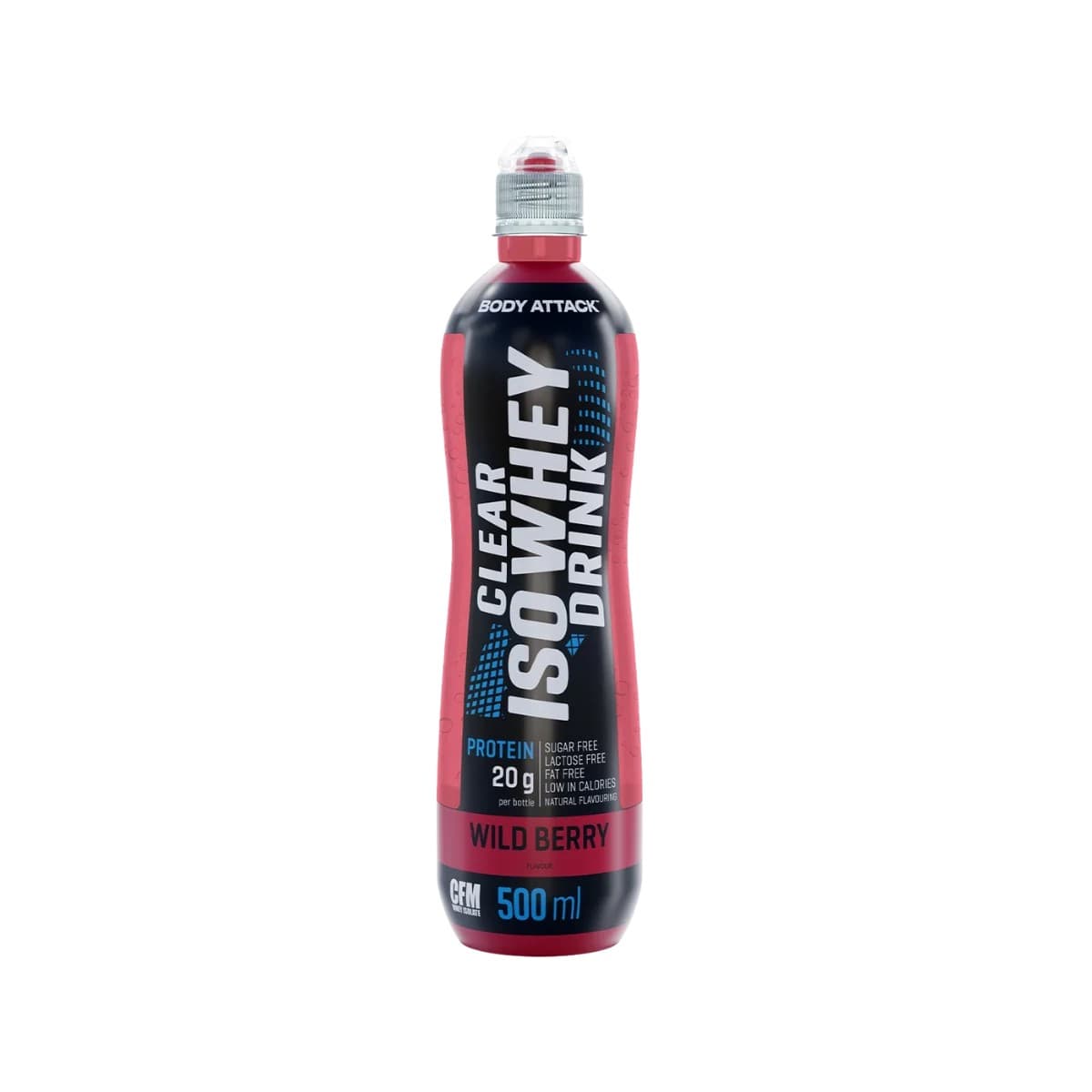 Body Attack - Clear Iso vassleproteindryck - Skogsbär, 12 × 500 ml – Body Attack förpackning