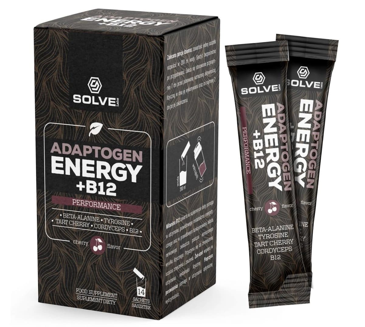SOLVE! - Adaptogen Energy + B12 - 14 sachets – SOLVE! förpackning