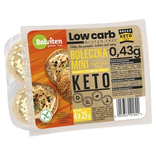 Balviten - Mini Rolls KETO - 4x25g – Balviten förpackning
