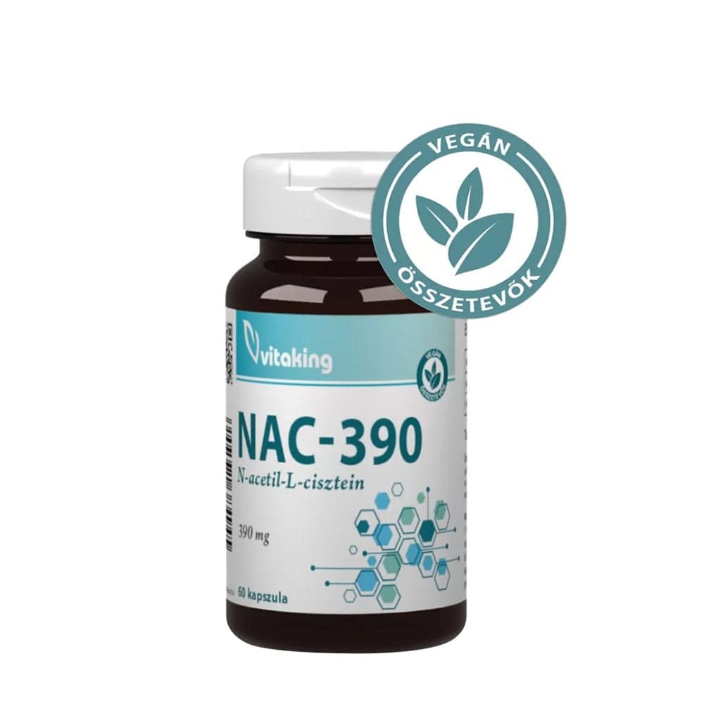 Vitaking - NAC-390 (N-Acetyl-L-Cysteine) 390mg – Vitaking förpackning