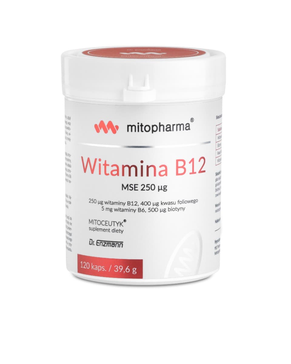 Mitopharma - Vitamina B12 Mse 250Μg - 120 Kapslar (39.6g) – Mitopharma förpackning