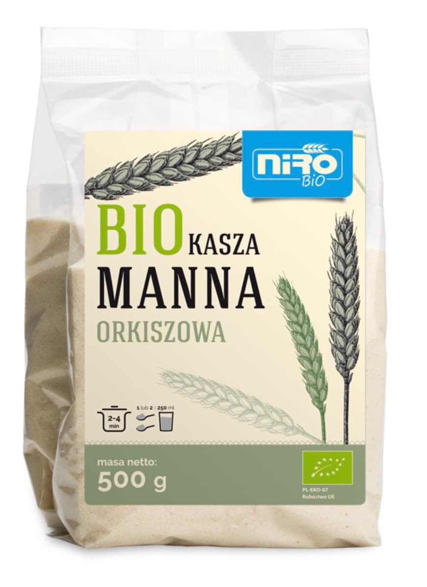 Niro Bio - Niro Kasza Manna Orkiszowa BIO 500 g – Niro Bio förpackning