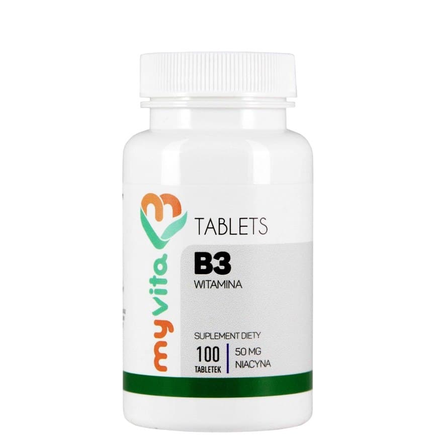 Myvita - Vitamin B3 - 100 Tabs – MyVita förpackning