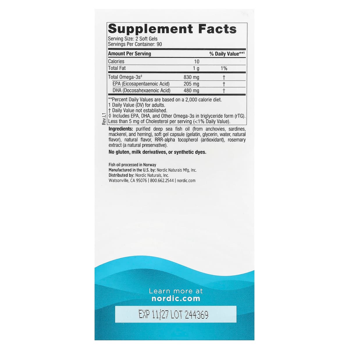 Nordic Naturals - DHA, 830mg Jordbær - 180 Sgels
