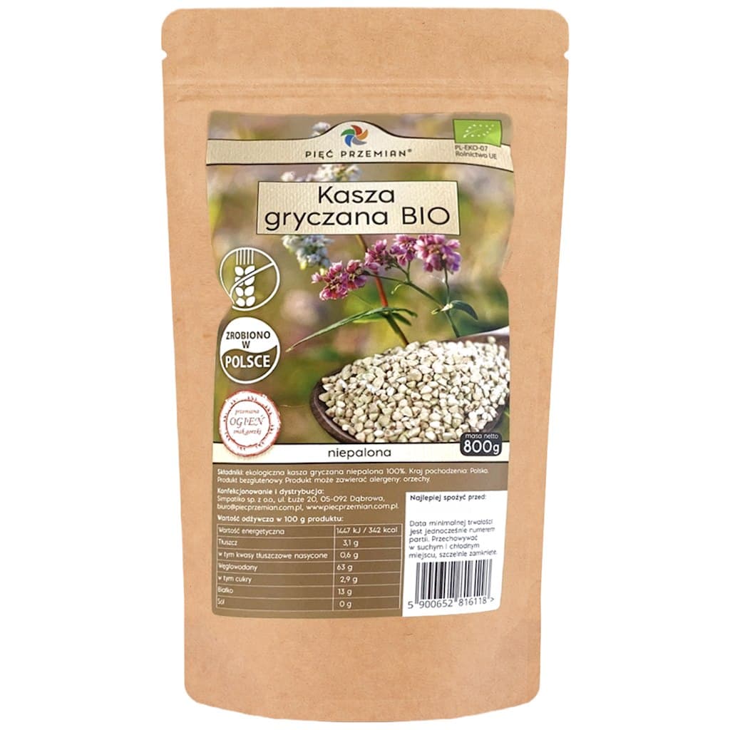 Pięć Przemian - Buckwheat Groats Unroasted Organic Gluten-Free – Pięć Przemian förpackning