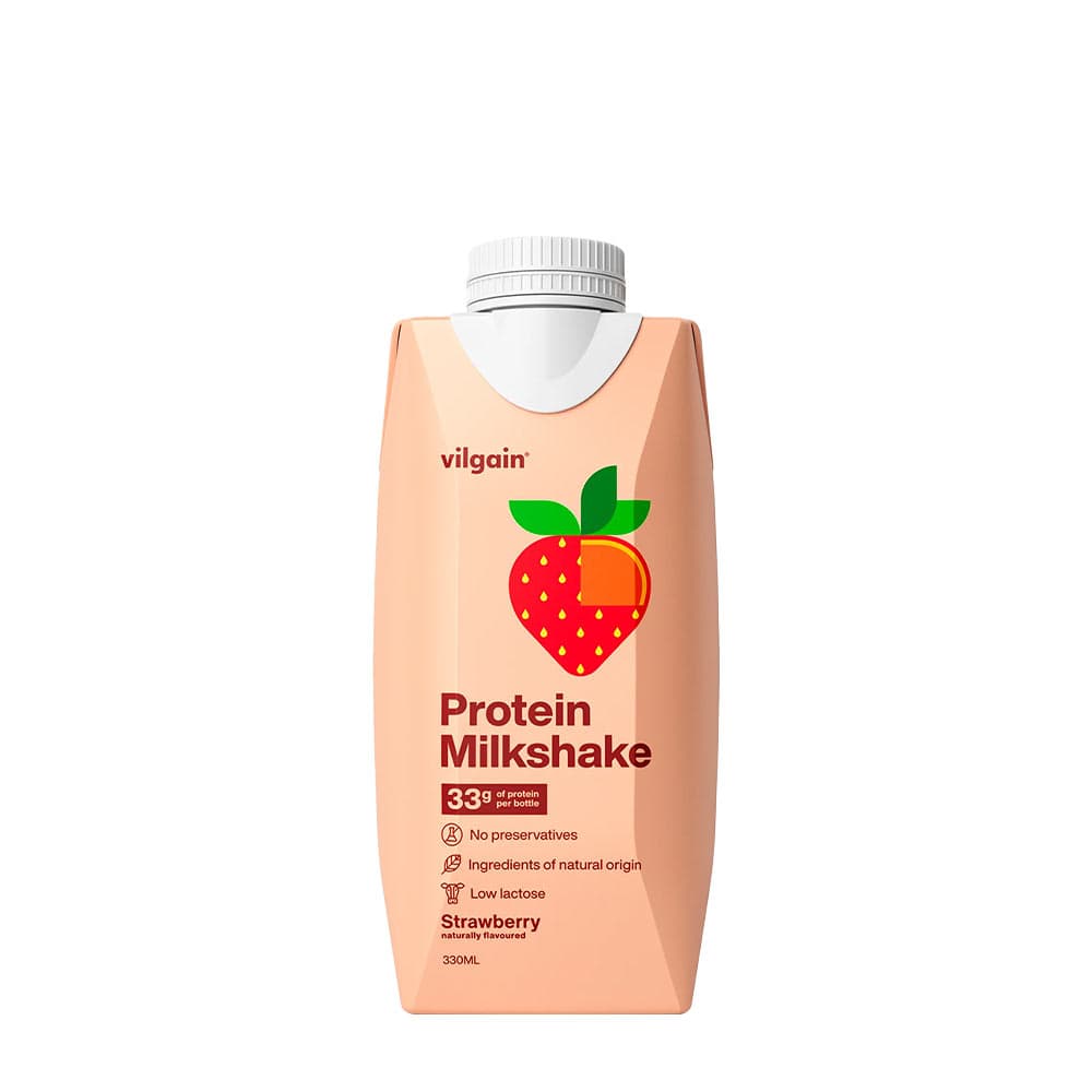 Vilgain - Protein Milkshake Strawberry - 330ml – Vilgain förpackning