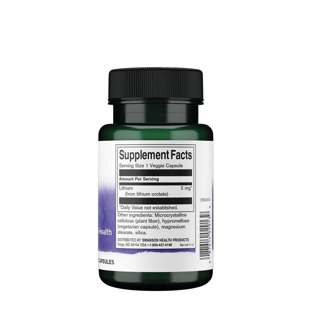 Swanson - Lithium Orotate - 60 Vcaps