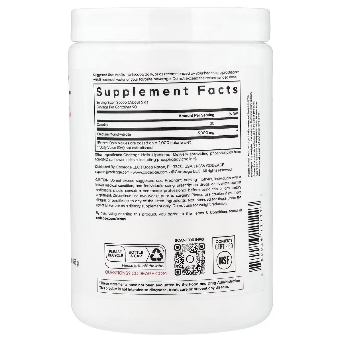 Codeage - Liposomal Creatine Sport - 455g