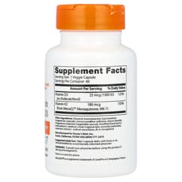 Doctor's Best - Natural Vitamin K2 Mk7 With Menaq7 Plus D3 - 60 Vcaps