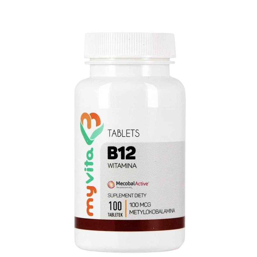 Myvita - Vitamin B12 - 100 Tabs – MyVita förpackning