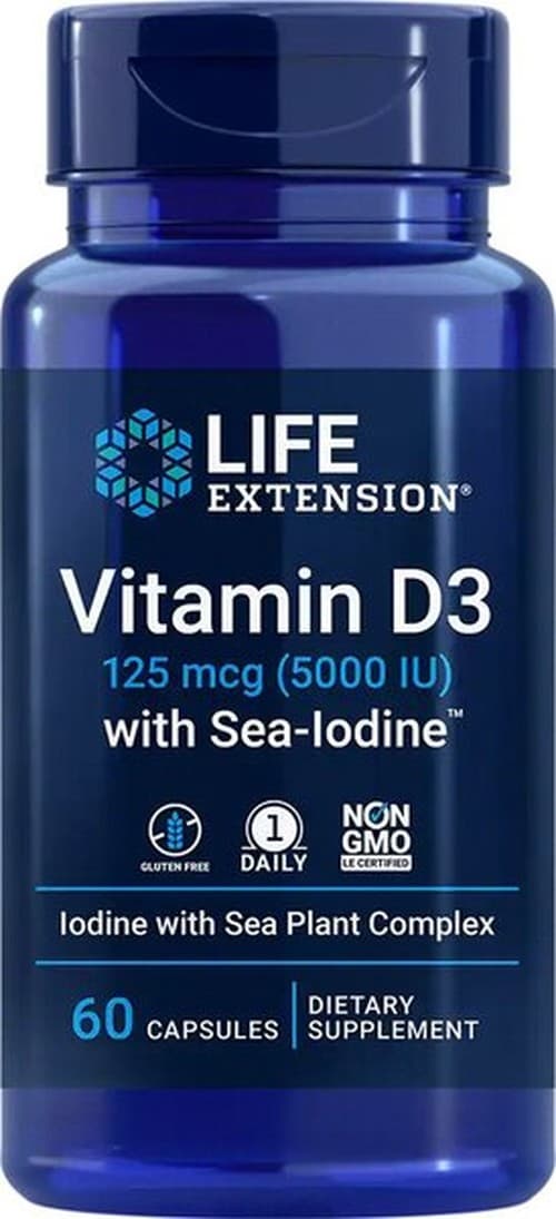 Life Extension - Vitamin D3 With Sea-Iodine - 60 Caps – Life Extension förpackning