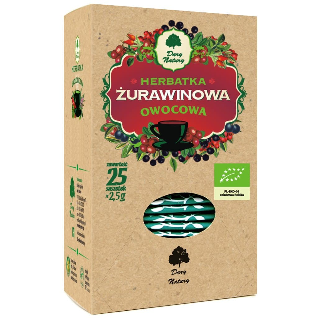 Dary Natury - Cranberry Fruit Tea - 25 x 2.5g – Dary Natury förpackning
