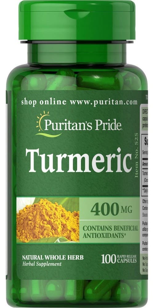 Puritan's Pride - Turmeric - 100 Caps – Puritan's Pride förpackning