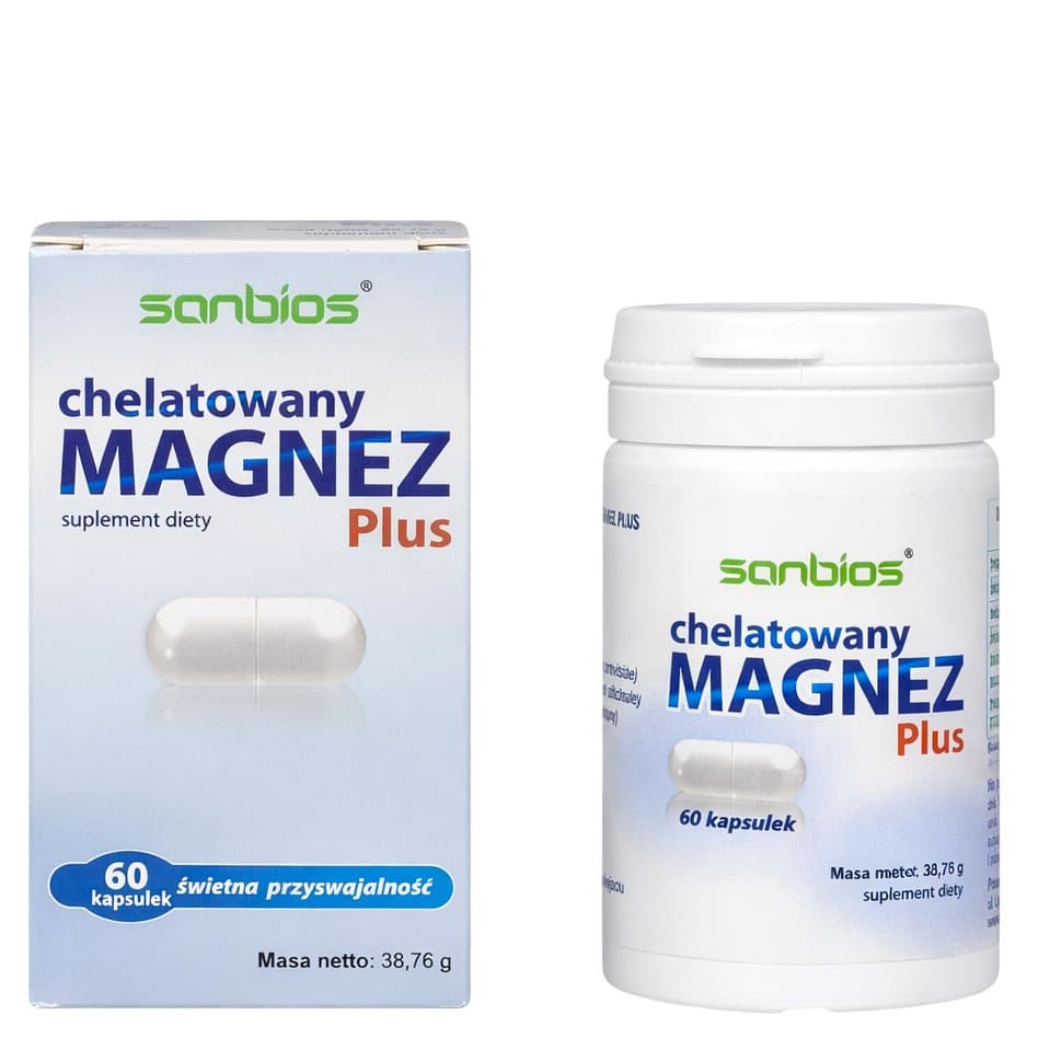 Sanbios - Chelated Magnesium Plus - 60 Caps – Sanbios förpackning