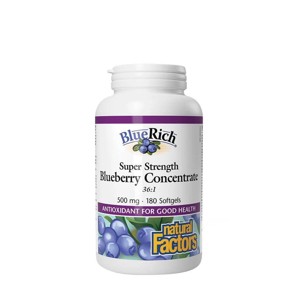 Natural Factors - Super Strength Blåbærkoncentrat - 500mg – Natural Factors emballage