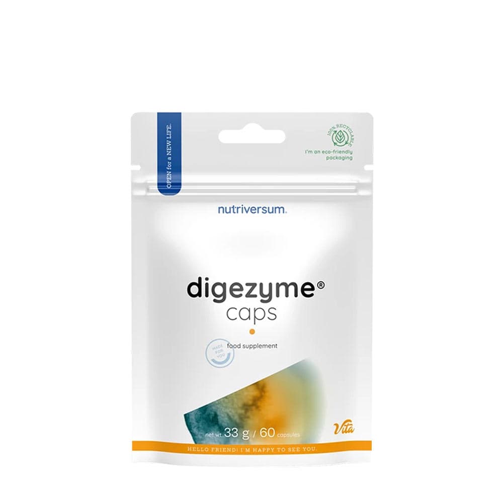 Nutriversum Digezyme® Digestive Enzyme Caps - 60 Caps – Nutriversum förpackning