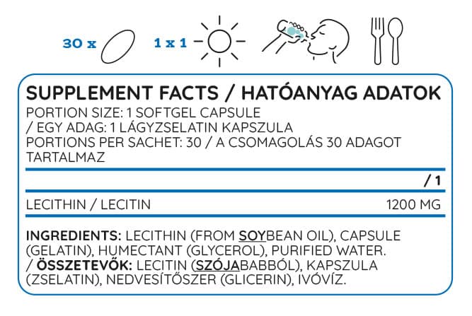 Nutriversum - Lecithin - 50 g, 30 bløde kapsler