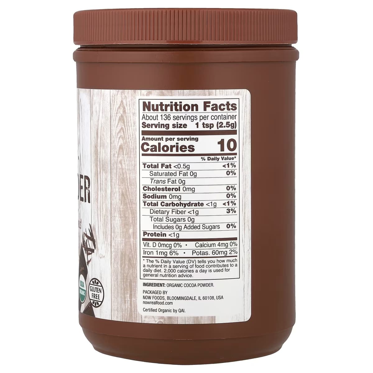 NOW Foods - Organic Cocoa Powder - 340g