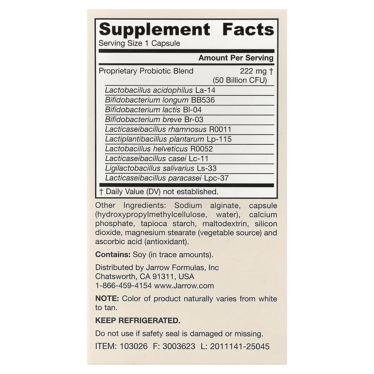 Jarrow Formulas - Jarro-Dophilus - 60 kasviskapselia