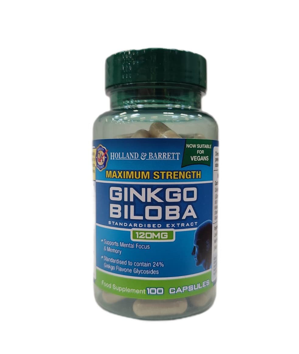 Holland & Barrett - Maximum Strength Ginkgo Biloba - 100 Caps – Holland & Barrett förpackning