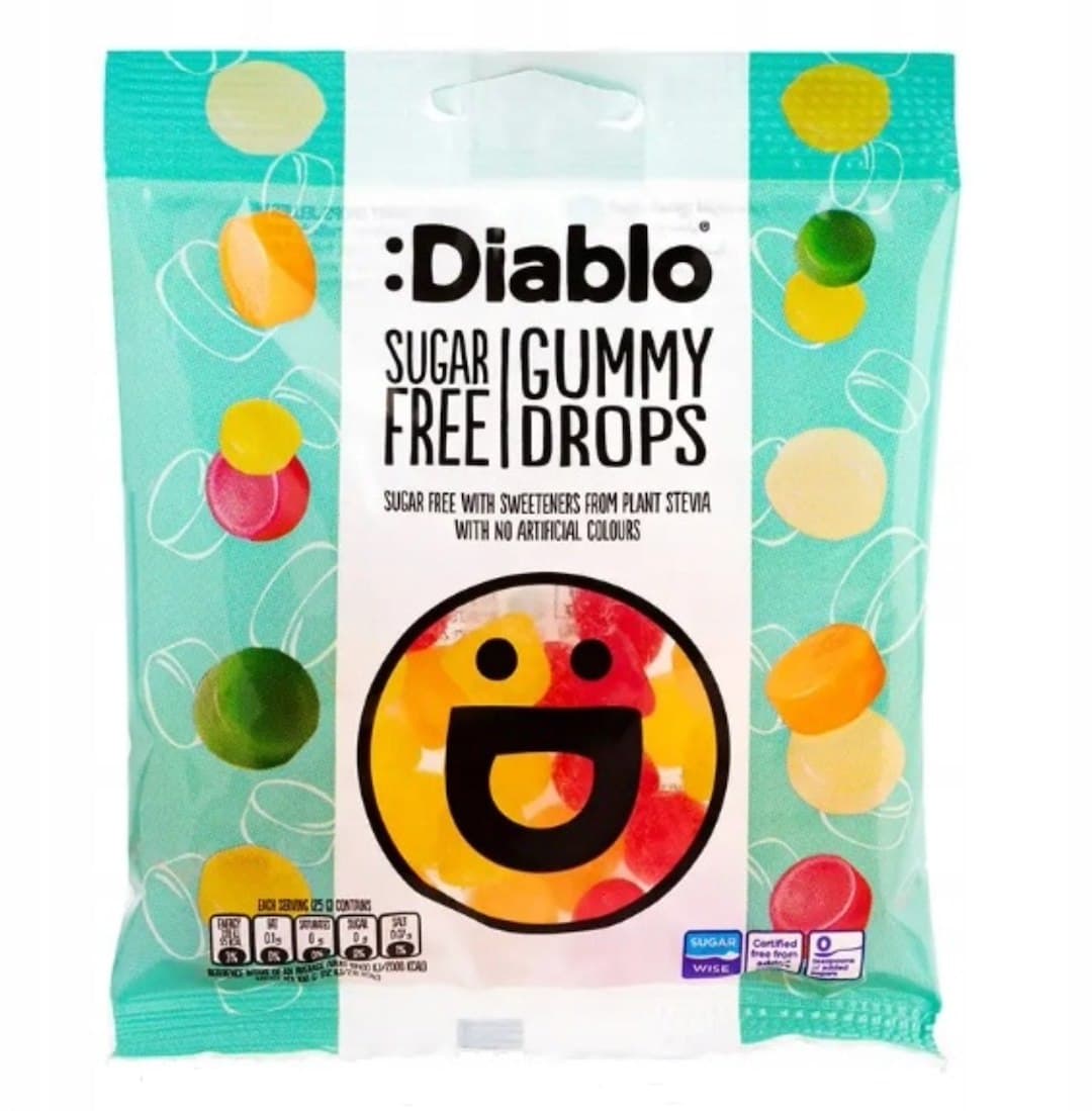 Diablo - Sugar Free Gummy Drops - 75g – Diablo förpackning