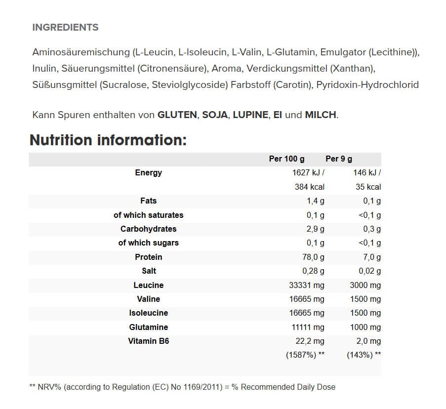 IronMaxx - 100% Bcaas + Glutamine Zero - 500g