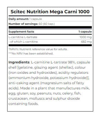 Scitec Nutrition - Mega Carnitine - 60 Caps