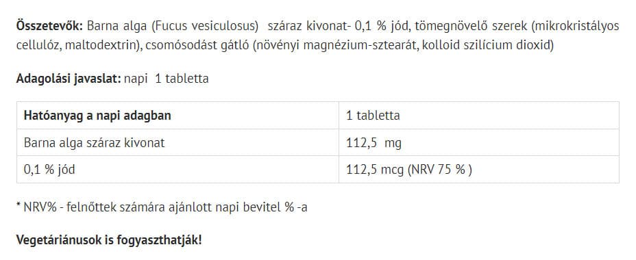 Erba Vita - Fucus - 125 Tabs
