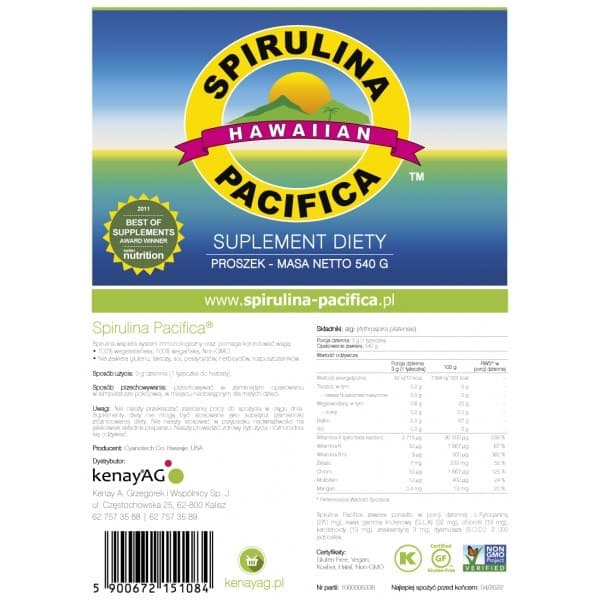 Kenay - Spirulina Hawaiian Pacifica - 540g
