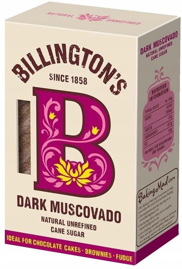 Billington's - Dark Muscovado Cane Sugar - 500g – Billington's förpackning