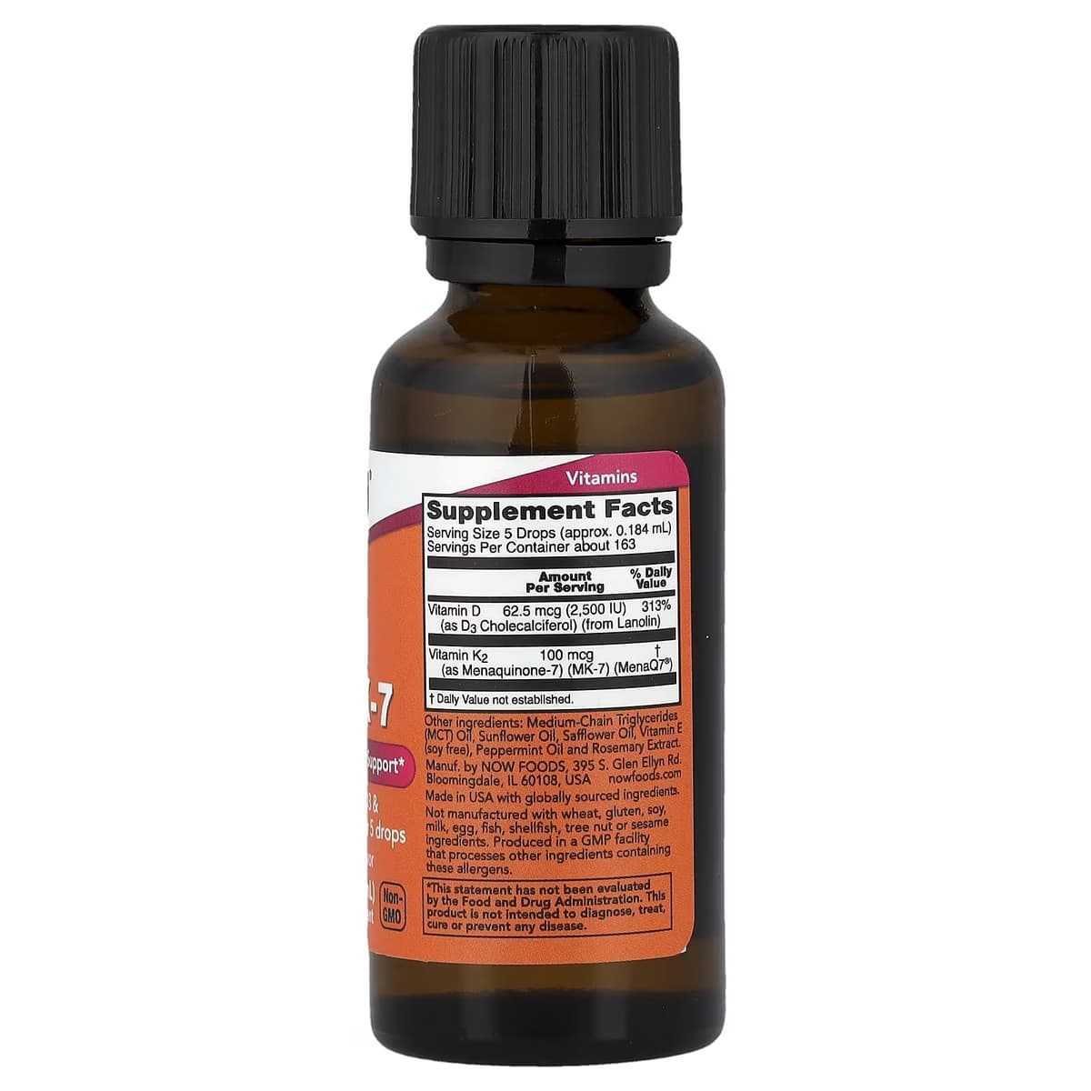 NOW Foods - Liquid D-3 & MK-7 - 30ml