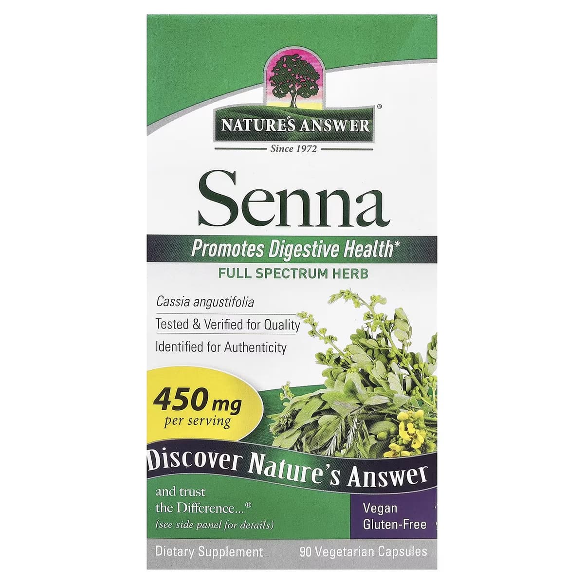 Nature'S Answer Senna Leaves - 90 Vcaps