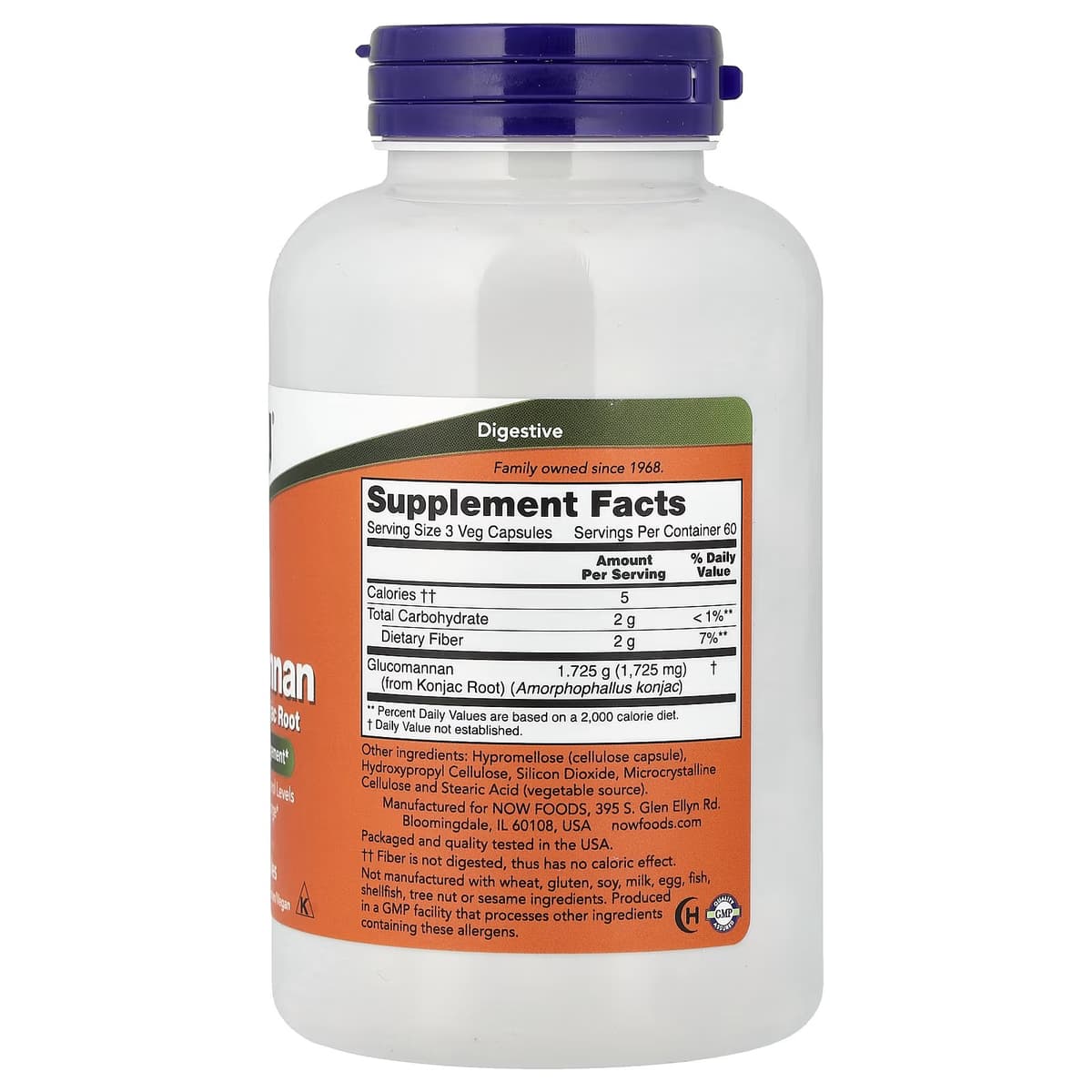 Now Foods - Glucomannan From Konjac Root, 575mg - 180 Caps