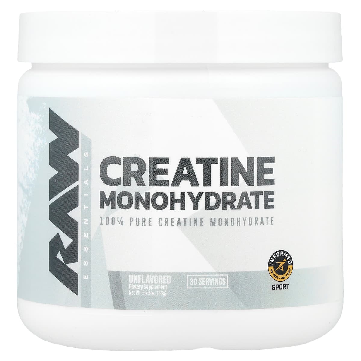 Raw - Creatine Monohydrate, Unflavoured - 150g